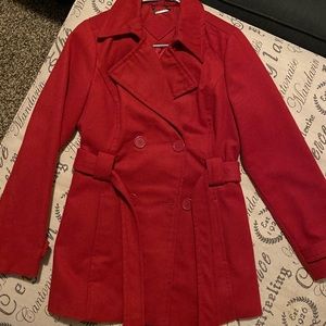 Pea Coat-Red